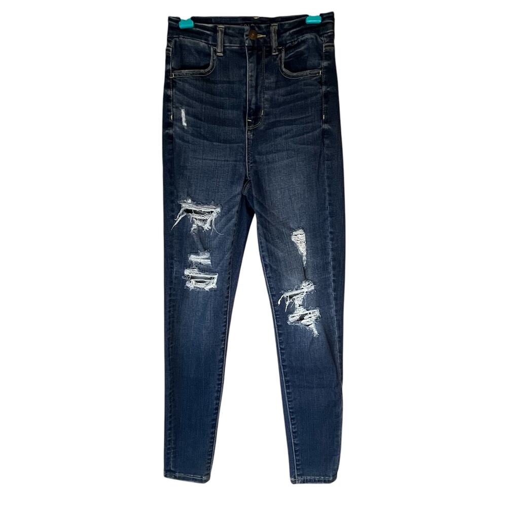American Eagle Distressed Curvy Super High Rise Jean Jegging Size 2 Short